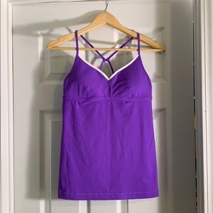 Lululemon top, Purple w/ white trim, Size 8 no tag